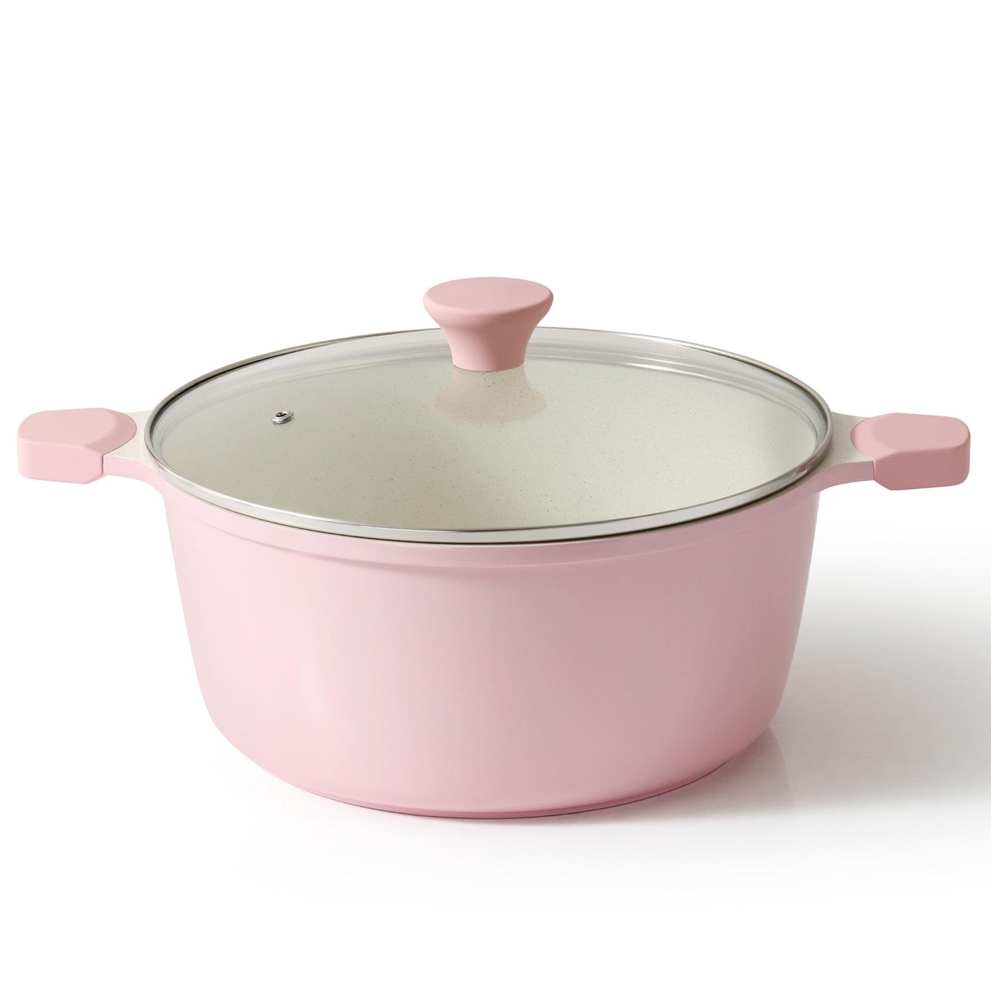 SENSARTE Nonstick Stock Pot with Lid, 7 Qt Induction Cooking Pot with Tempered Glass Lid, Stew Pot with Swiss Nonstick Granite Coating, Pasta Casserole, PFOA PFOS APEO Free, Gray