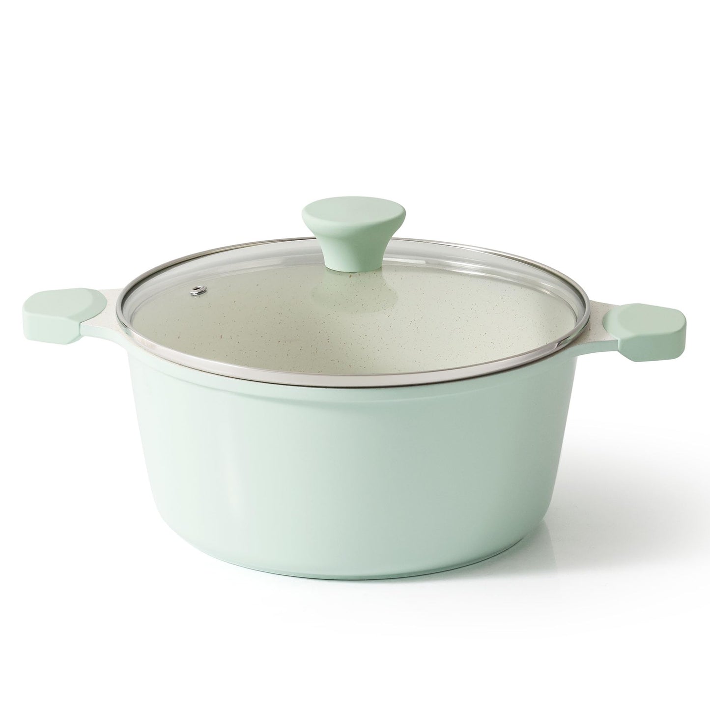 SENSARTE Nonstick Stock Pot with Lid, 7 Qt Induction Cooking Pot with Tempered Glass Lid, Stew Pot with Swiss Nonstick Granite Coating, Pasta Casserole, PFOA PFOS APEO Free, Gray