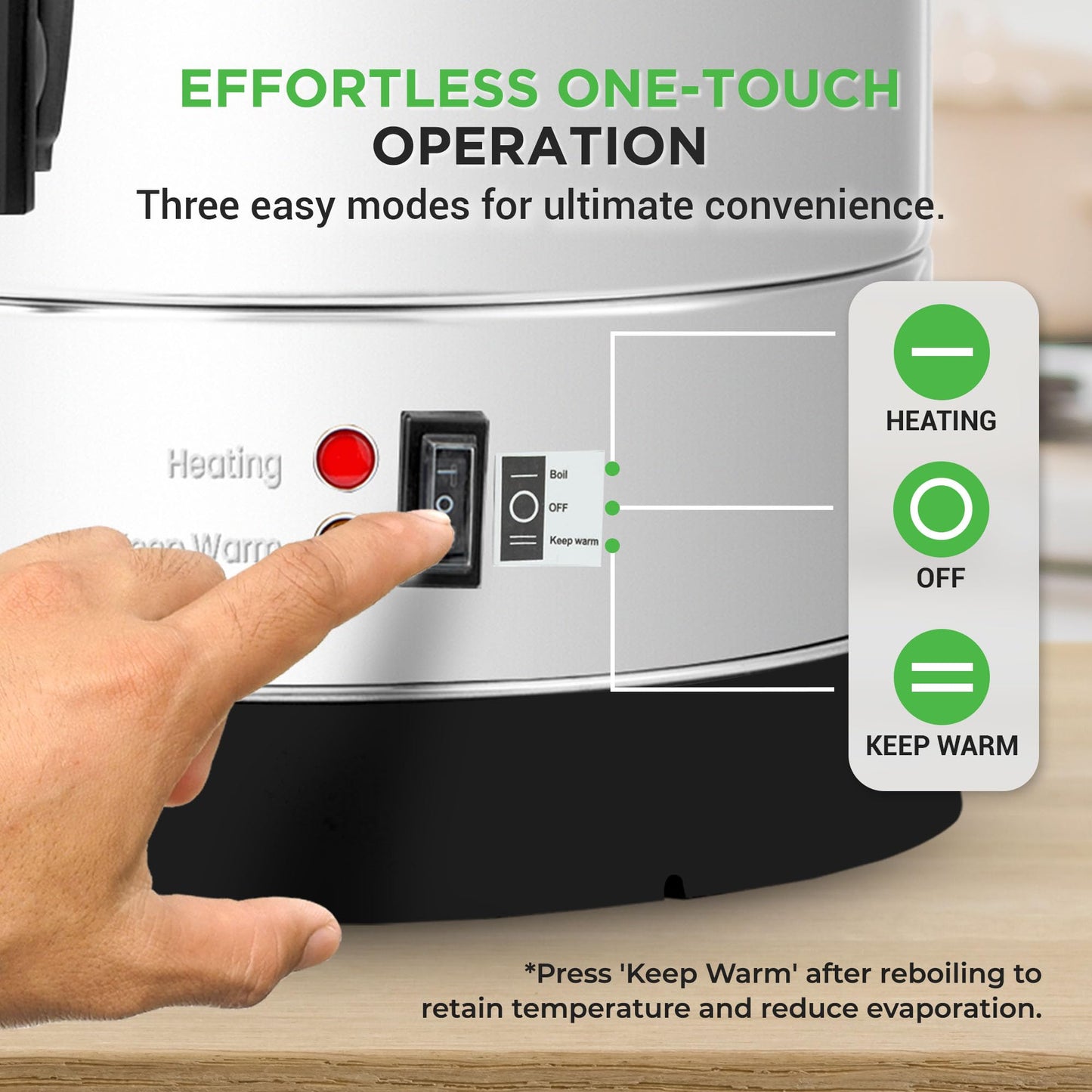 NutriChef Electric Water Boiler and Warmer - 4L/4.2Qt Stainless Steel Electric Hot Water Dispenser w/Rotating Base, Auto Shut Off, Safety Lock, Instant Heating for Coffee & Tea (NCHUB24)