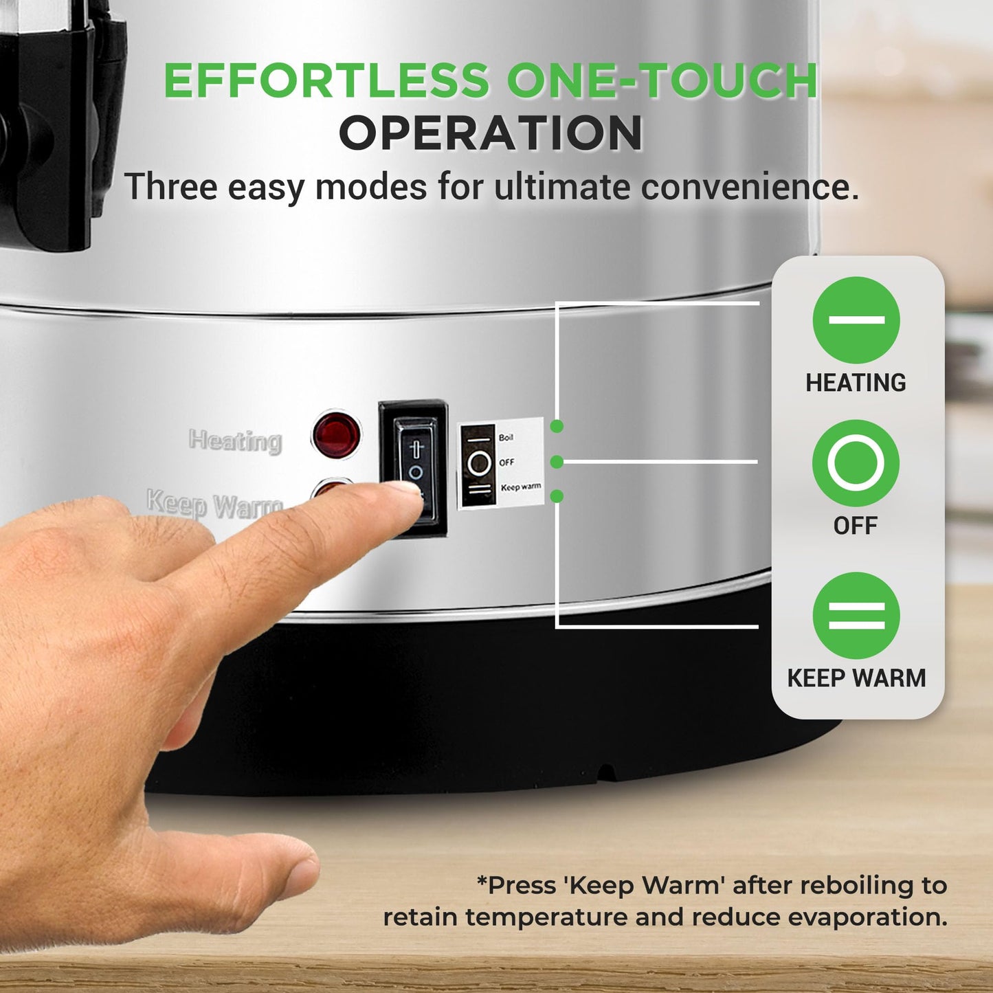NutriChef Electric Water Boiler and Warmer - 4L/4.2Qt Stainless Steel Electric Hot Water Dispenser w/Rotating Base, Auto Shut Off, Safety Lock, Instant Heating for Coffee & Tea (NCHUB24)