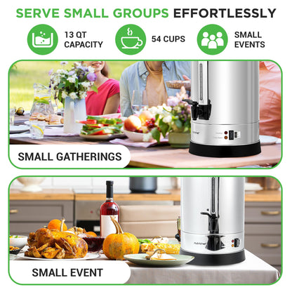 NutriChef Electric Water Boiler and Warmer - 4L/4.2Qt Stainless Steel Electric Hot Water Dispenser w/Rotating Base, Auto Shut Off, Safety Lock, Instant Heating for Coffee & Tea (NCHUB24)